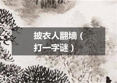 披衣人翻墙（打一字谜）