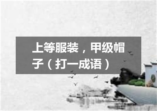 上等服装，甲级帽子（打一成语）
