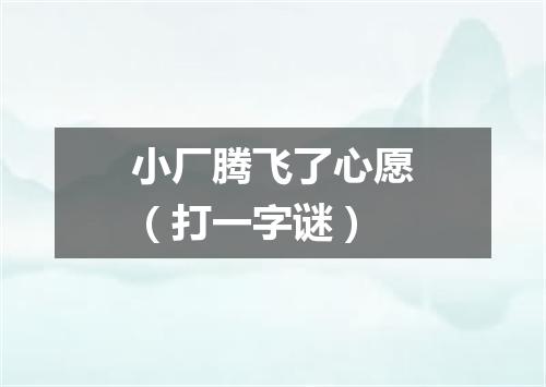 小厂腾飞了心愿（打一字谜）