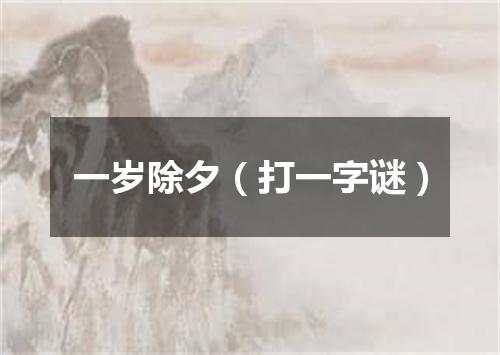 一岁除夕（打一字谜）