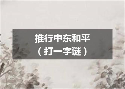 推行中东和平（打一字谜）