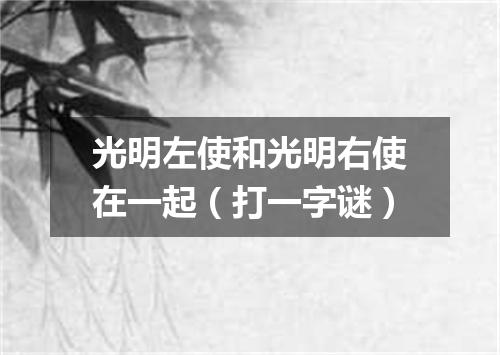 光明左使和光明右使在一起（打一字谜）