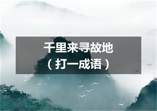千里来寻故地（打一成语）