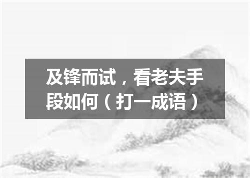 及锋而试，看老夫手段如何（打一成语）
