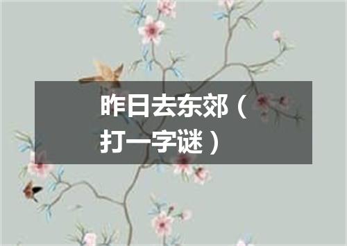 昨日去东郊（打一字谜）
