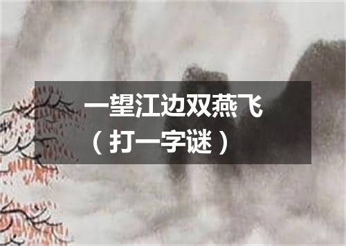 一望江边双燕飞（打一字谜）