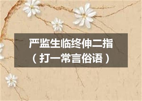 严监生临终伸二指（打一常言俗语）