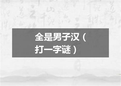 全是男子汉（打一字谜）