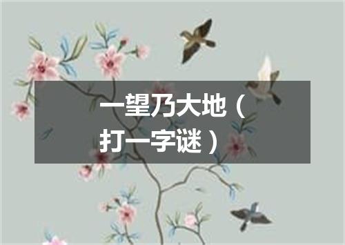 一望乃大地（打一字谜）