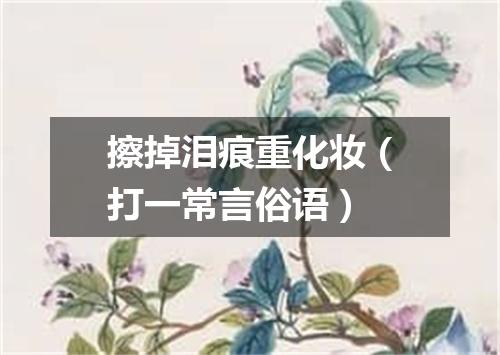 擦掉泪痕重化妆（打一常言俗语）