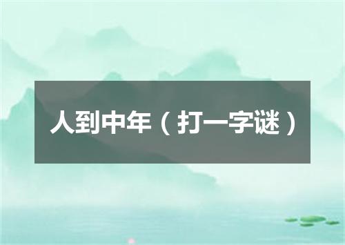 人到中年（打一字谜）