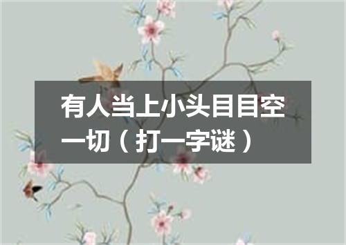 有人当上小头目目空一切（打一字谜）
