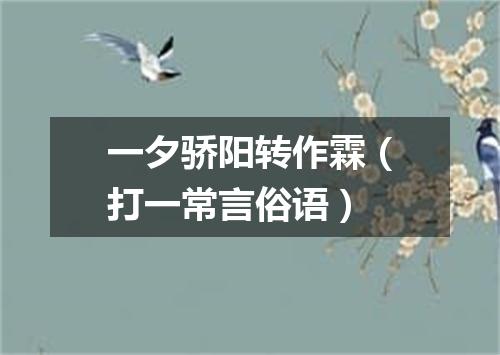 一夕骄阳转作霖（打一常言俗语）