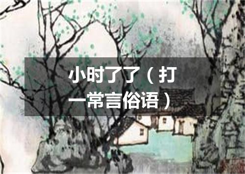 小时了了（打一常言俗语）