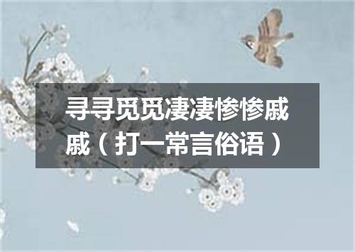 寻寻觅觅凄凄惨惨戚戚（打一常言俗语）