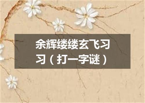 余辉缕缕玄飞习习（打一字谜）