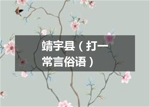 靖宇县（打一常言俗语）