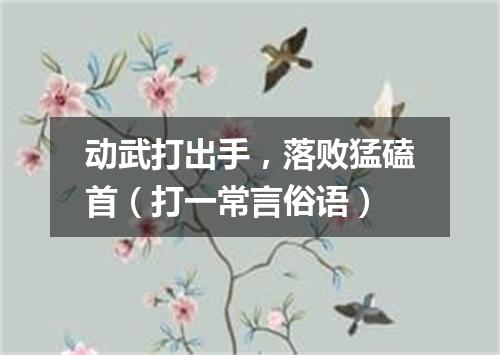 动武打出手，落败猛磕首（打一常言俗语）