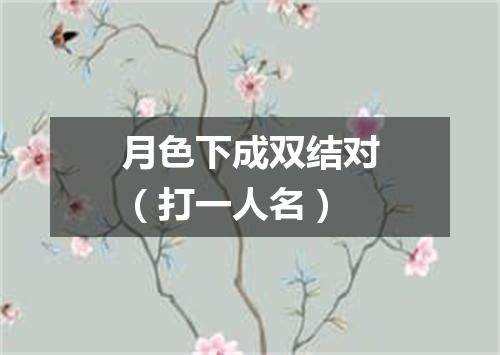 月色下成双结对（打一人名）