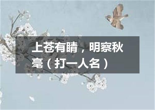 上苍有睛，明察秋毫（打一人名）