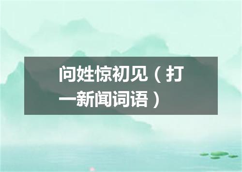 问姓惊初见（打一新闻词语）
