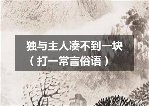 独与主人凑不到一块（打一常言俗语）