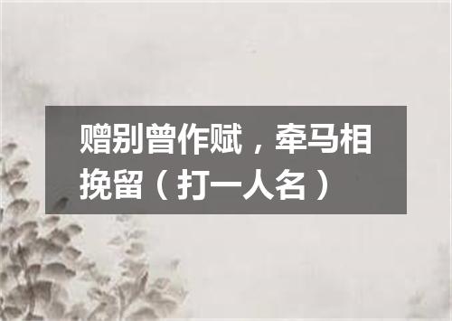 赠别曾作赋，牵马相挽留（打一人名）