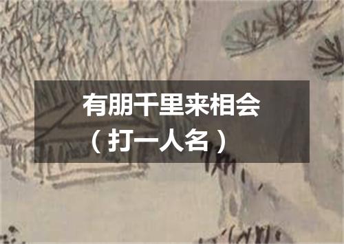 有朋千里来相会（打一人名）