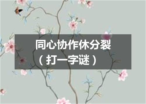 同心协作休分裂（打一字谜）