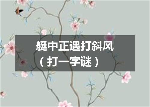 艇中正遇打斜风（打一字谜）
