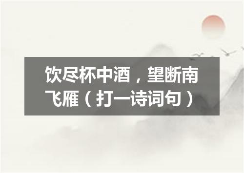 饮尽杯中酒，望断南飞雁（打一诗词句）