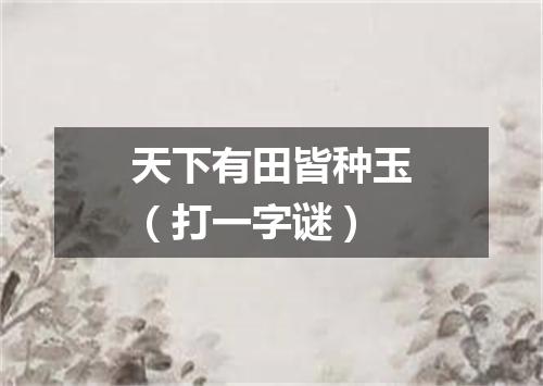 天下有田皆种玉（打一字谜）