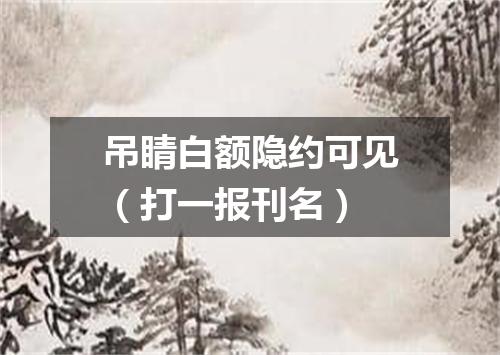 吊睛白额隐约可见（打一报刊名）