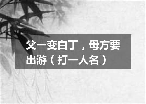 父一变白丁，母方要出游（打一人名）