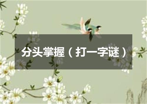 分头掌握（打一字谜）