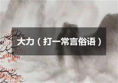 大力（打一常言俗语）