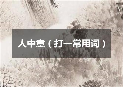 人中意（打一常用词）