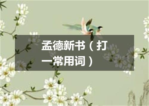 孟德新书（打一常用词）