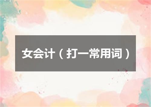 女会计（打一常用词）