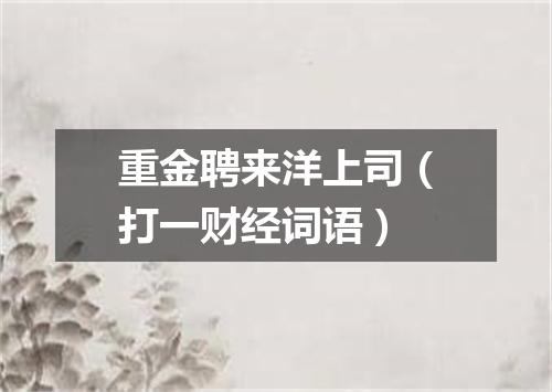 重金聘来洋上司（打一财经词语）