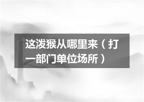 这泼猴从哪里来（打一部门单位场所）
