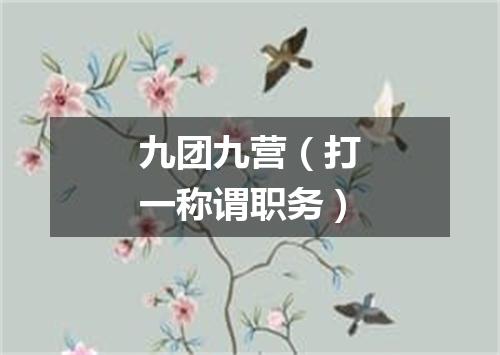 九团九营（打一称谓职务）