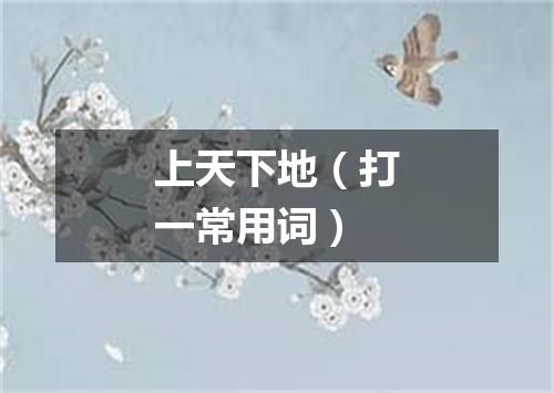 上天下地（打一常用词）