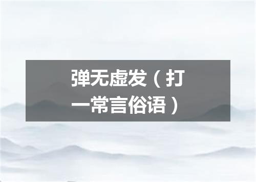 弹无虚发（打一常言俗语）