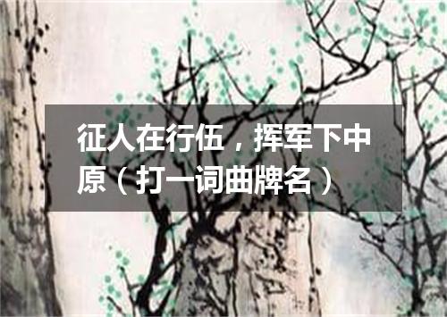 征人在行伍，挥军下中原（打一词曲牌名）