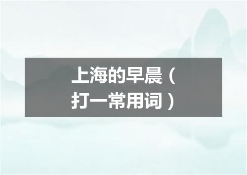 上海的早晨（打一常用词）