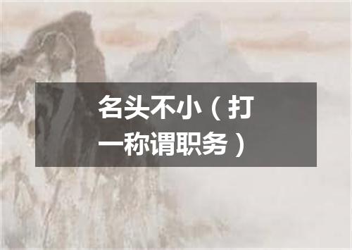 名头不小（打一称谓职务）