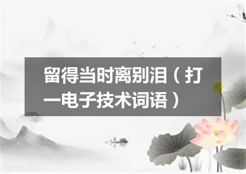 留得当时离别泪（打一电子技术词语）