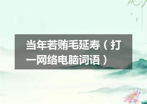 当年若贿毛延寿（打一网络电脑词语）