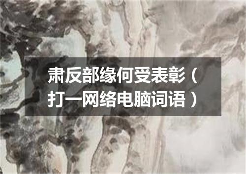 肃反部缘何受表彰（打一网络电脑词语）